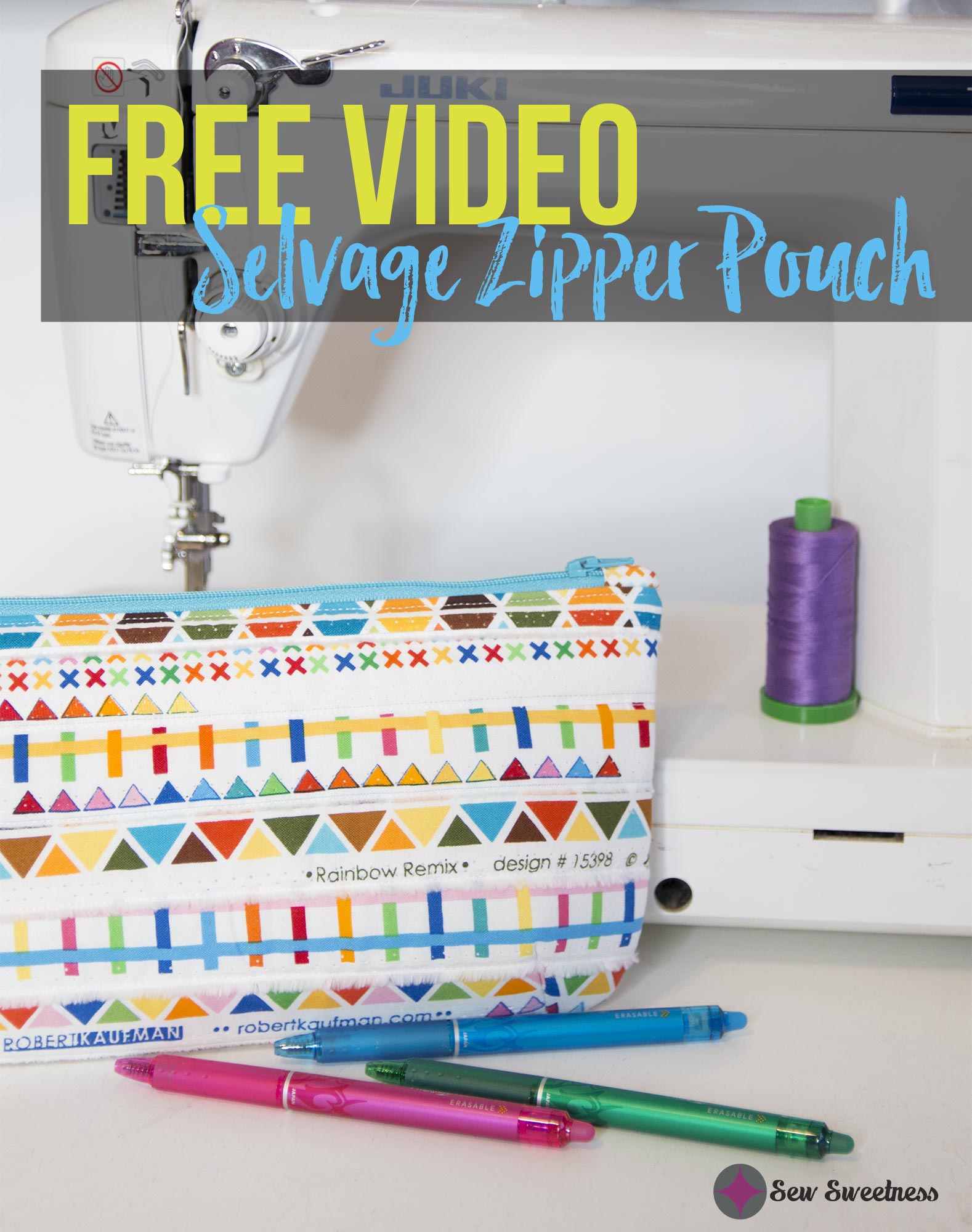 FREE VIDEO: Selvage Zipper Pouch
