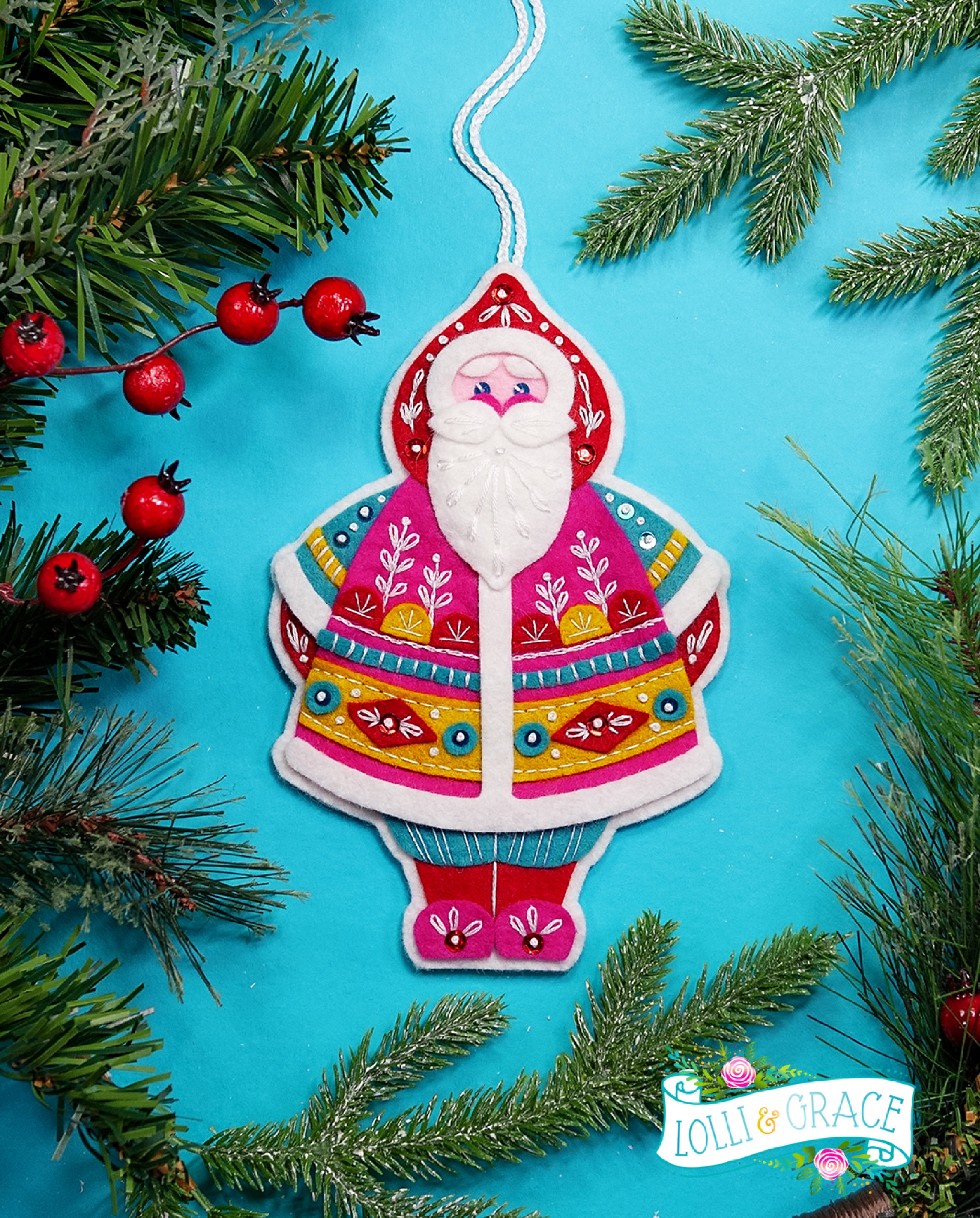 Lolli and Grace Jolly St. Nick Ornament (Kit) - Sew Sweetness